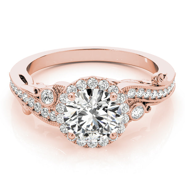 Enchanted Antique Round Diamond Engagement Ring — 9K/18K Gold & Platinum
