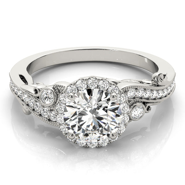 Enchanted Antique Round Diamond Engagement Ring — 9K/18K Gold & Platinum
