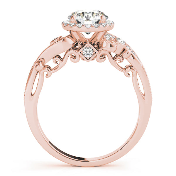 Enchanted Antique Round Diamond Engagement Ring — 9K/18K Gold & Platinum