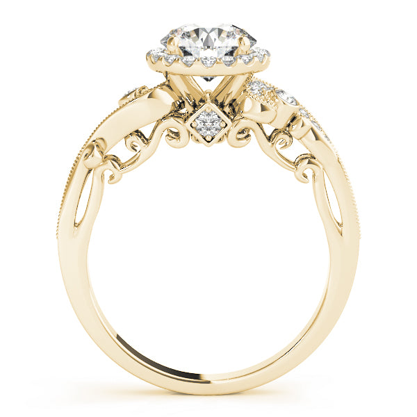 Enchanted Antique Round Diamond Engagement Ring — 9K/18K Gold & Platinum
