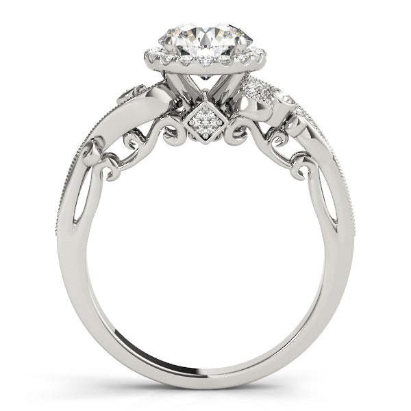 Enchanted Antique Round Diamond Engagement Ring — 9K/18K Gold & Platinum