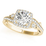 Pristine Antique Round Diamond Engagement Ring — 9K/18K Gold & Platinum
