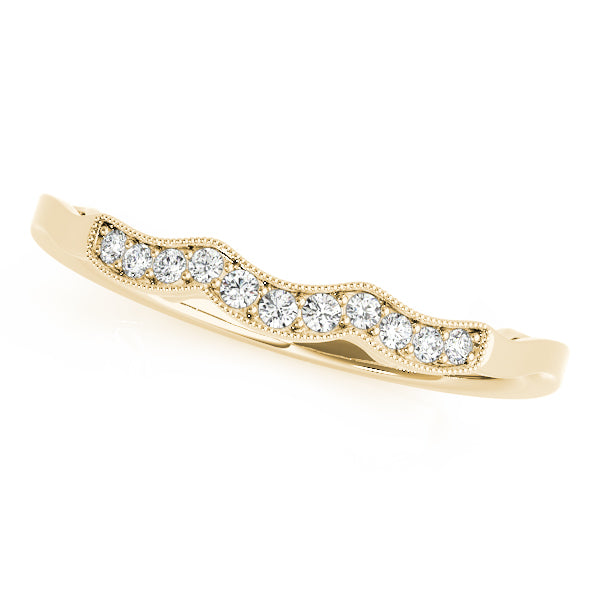 Curved Bands Half Eternity Ring in Gold & Platinum