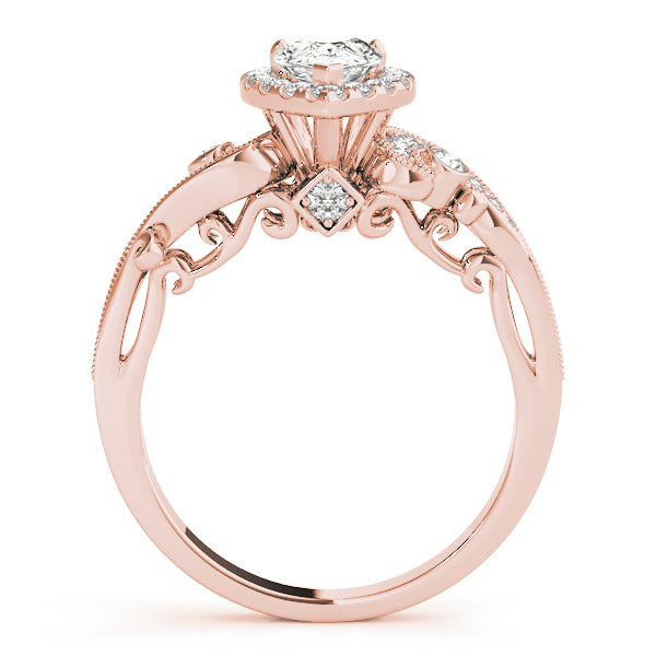 Devoted Antique Pear Diamond Engagement Ring — 9K/18K Gold & Platinum