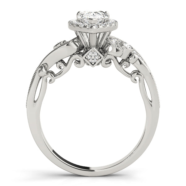 Devoted Antique Pear Diamond Engagement Ring — 9K/18K Gold & Platinum