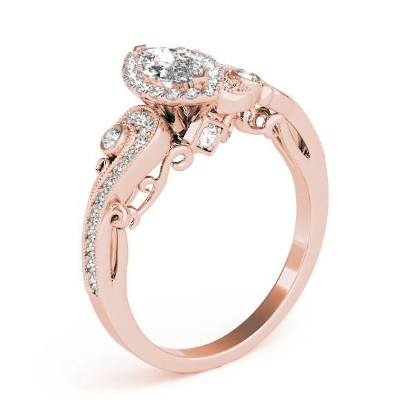 Adored Antique Marquise Diamond Engagement Ring — 9K/18K Gold & Platinum