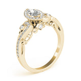Adored Antique Marquise Diamond Engagement Ring — 9K/18K Gold & Platinum