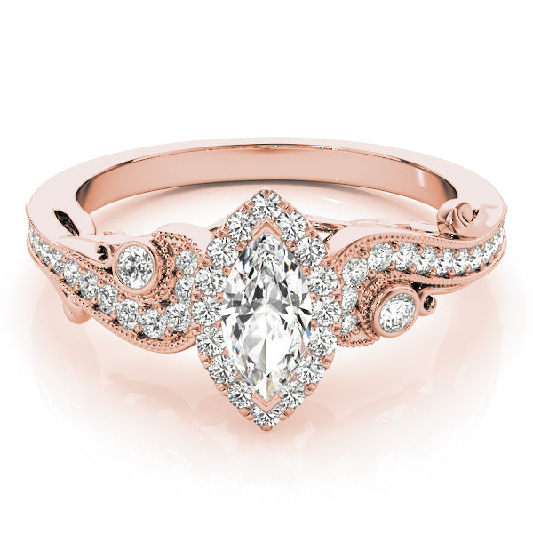 Adored Antique Marquise Diamond Engagement Ring — 9K/18K Gold & Platinum
