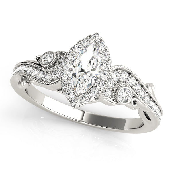 Adored Antique Marquise Diamond Engagement Ring — 9K/18K Gold & Platinum