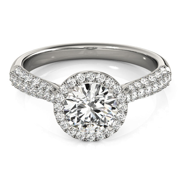 Bespoke Multi-Row Round Diamond Engagement Ring — 9K/18K Gold & Platinum