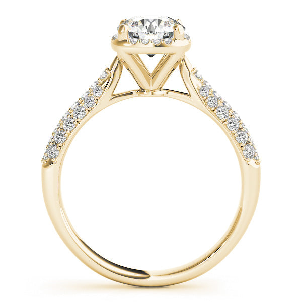 Exquisite Multi-Row Round Diamond Engagement Ring — 9K/18K Gold & Platinum