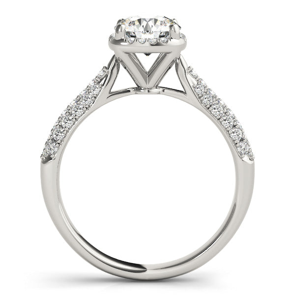 Exquisite Multi-Row Round Diamond Engagement Ring — 9K/18K Gold & Platinum