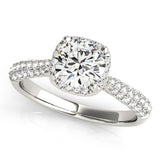 Exquisite Multi-Row Round Diamond Engagement Ring — 9K/18K Gold & Platinum
