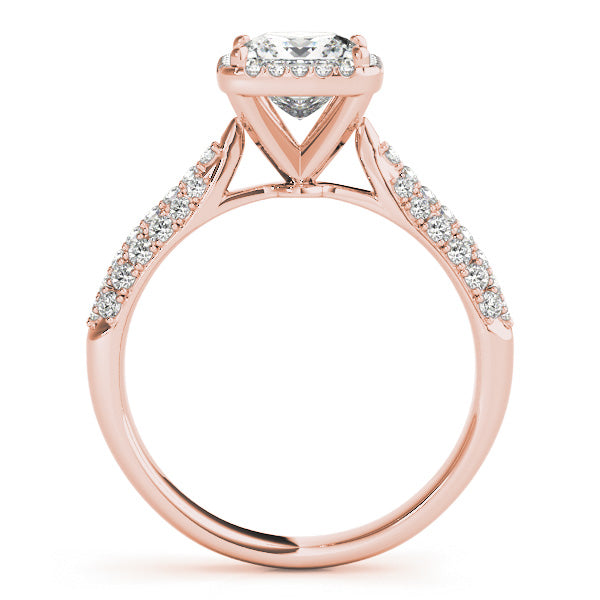 Regal Multi-Row Princess Diamond Engagement Ring — 9K/18K Gold & Platinum