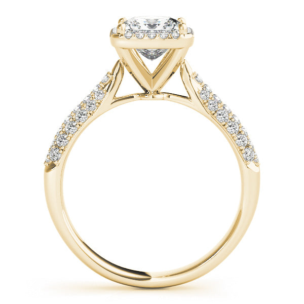 Regal Multi-Row Princess Diamond Engagement Ring — 9K/18K Gold & Platinum