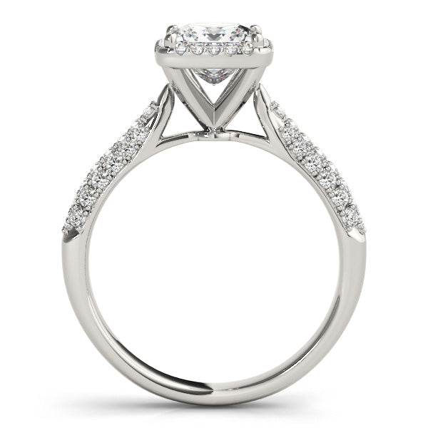 Regal Multi-Row Princess Diamond Engagement Ring — 9K/18K Gold & Platinum
