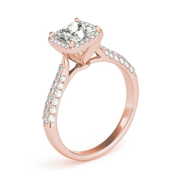 Regal Multi-Row Princess Diamond Engagement Ring — 9K/18K Gold & Platinum