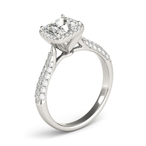Regal Multi-Row Princess Diamond Engagement Ring — 9K/18K Gold & Platinum
