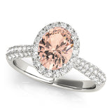 Sophisticated Multi-Row Oval Diamond Engagement Ring — 9K/18K Gold & Platinum
