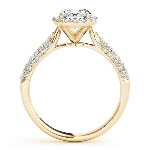 Sophisticated Multi-Row Oval Diamond Engagement Ring — 9K/18K Gold & Platinum