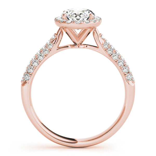 Sophisticated Multi-Row Oval Diamond Engagement Ring — 9K/18K Gold & Platinum