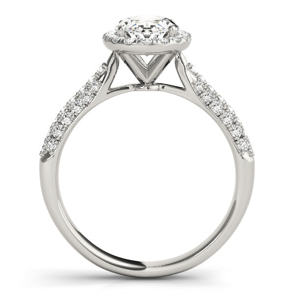 Sophisticated Multi-Row Oval Diamond Engagement Ring — 9K/18K Gold & Platinum