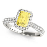 Eternal Multi-Row Emerald Diamond Engagement Ring — 9K/18K Gold & Platinum