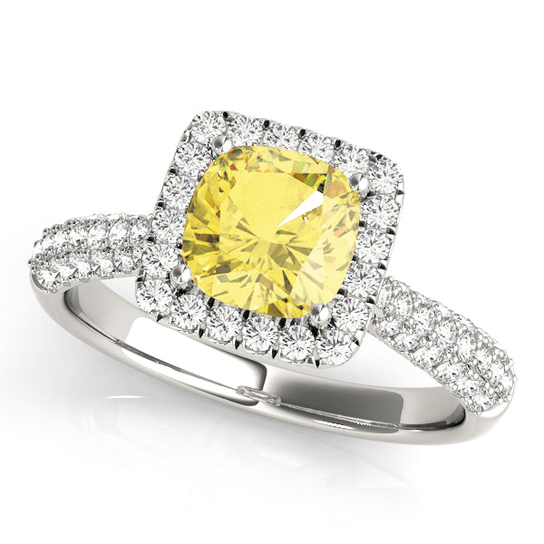 Radiant Multi-Row Cushion Diamond Engagement Ring — 9K/18K Gold & Platinum