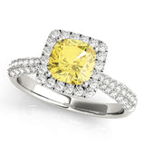 Radiant Multi-Row Cushion Diamond Engagement Ring — 9K/18K Gold & Platinum