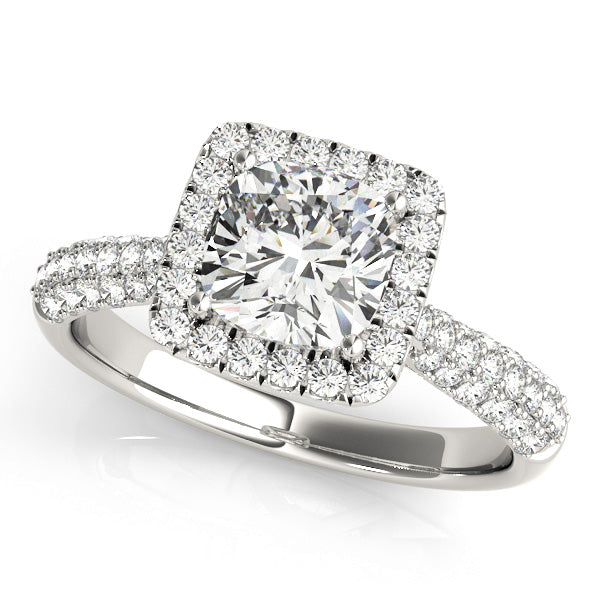 Radiant Multi-Row Cushion Diamond Engagement Ring — 9K/18K Gold & Platinum