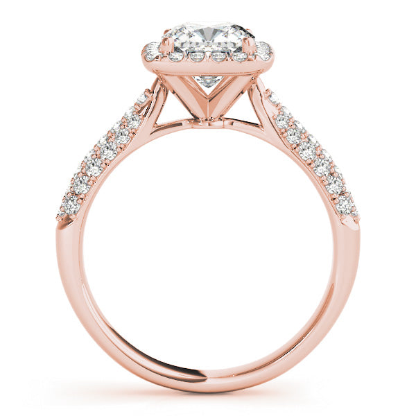 Radiant Multi-Row Cushion Diamond Engagement Ring — 9K/18K Gold & Platinum