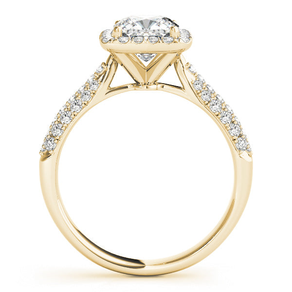 Radiant Multi-Row Cushion Diamond Engagement Ring — 9K/18K Gold & Platinum