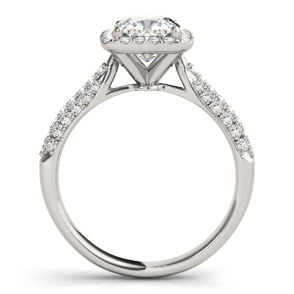 Radiant Multi-Row Cushion Diamond Engagement Ring — 9K/18K Gold & Platinum