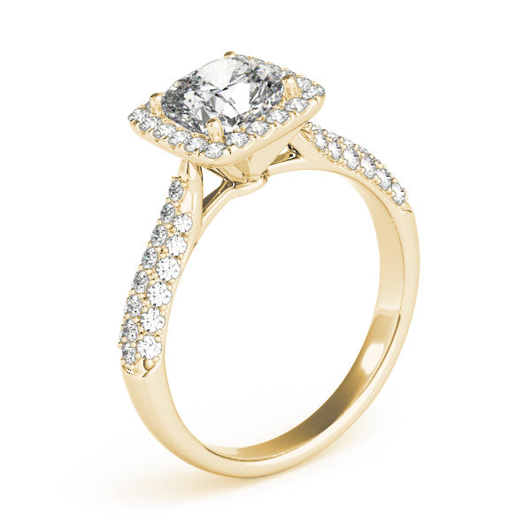 Radiant Multi-Row Cushion Diamond Engagement Ring — 9K/18K Gold & Platinum