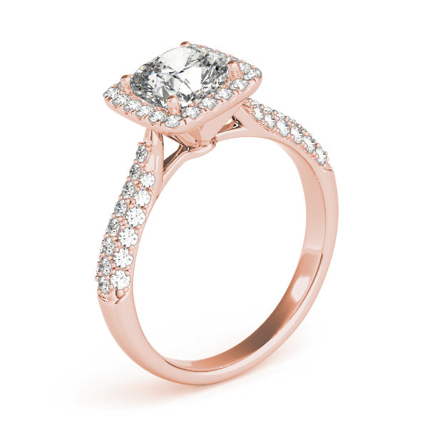 Radiant Multi-Row Cushion Diamond Engagement Ring — 9K/18K Gold & Platinum