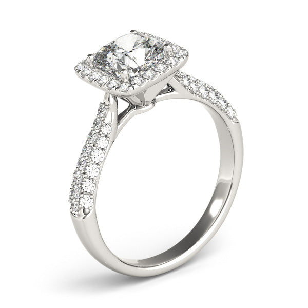 Radiant Multi-Row Cushion Diamond Engagement Ring — 9K/18K Gold & Platinum