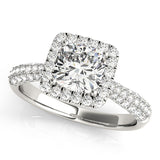 Radiant Multi-Row Cushion Diamond Engagement Ring — 9K/18K Gold & Platinum