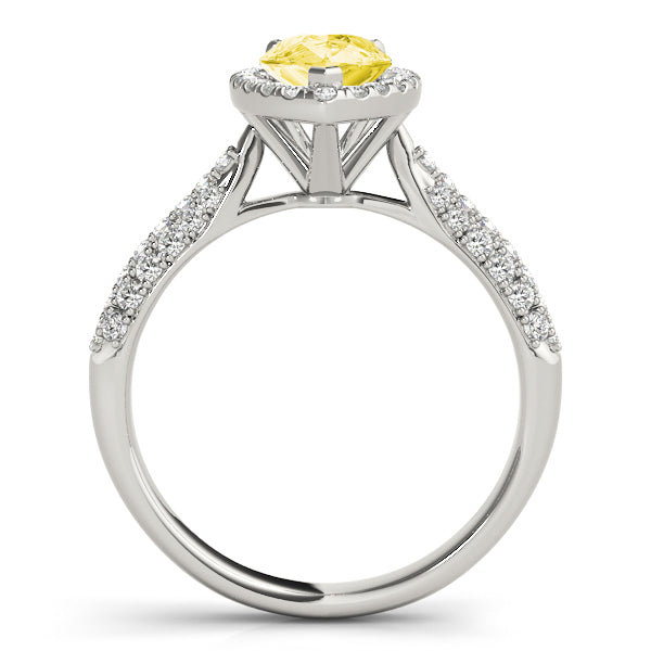 Brilliant Multi-Row Pear Diamond Engagement Ring — 9K/18K Gold & Platinum
