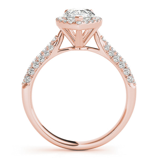 Brilliant Multi-Row Pear Diamond Engagement Ring — 9K/18K Gold & Platinum