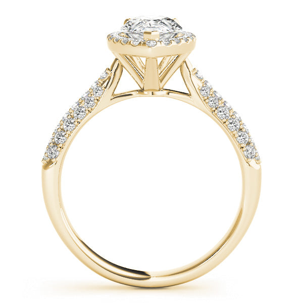 Brilliant Multi-Row Pear Diamond Engagement Ring — 9K/18K Gold & Platinum