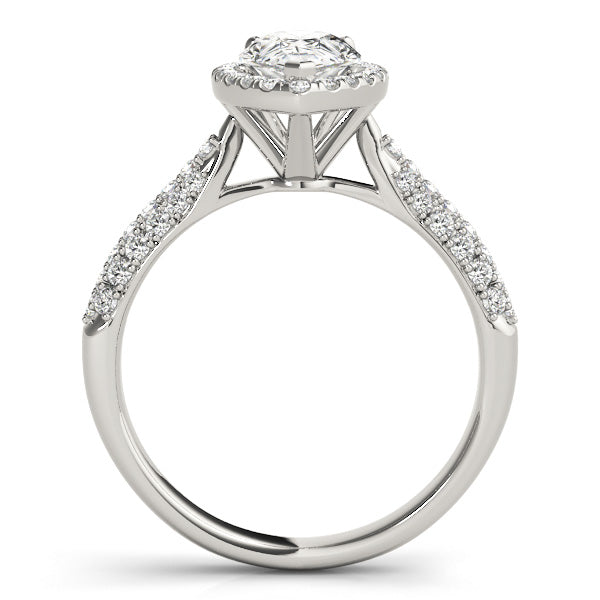 Brilliant Multi-Row Pear Diamond Engagement Ring — 9K/18K Gold & Platinum