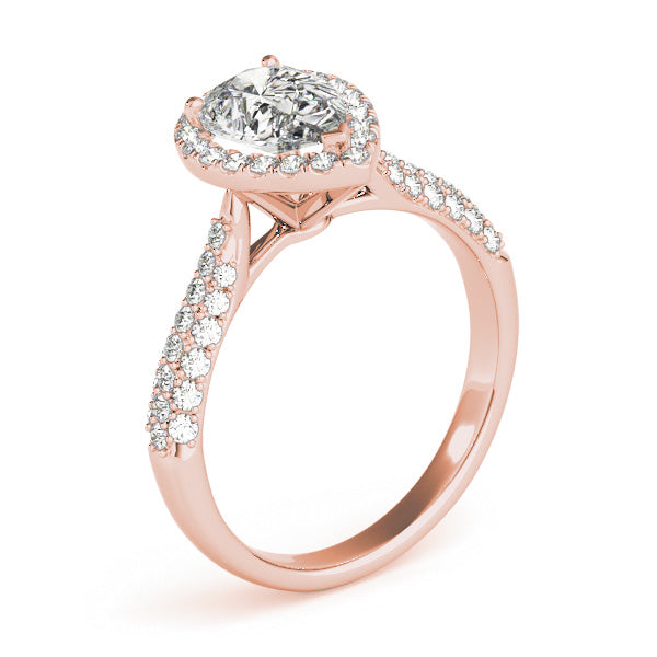 Brilliant Multi-Row Pear Diamond Engagement Ring — 9K/18K Gold & Platinum