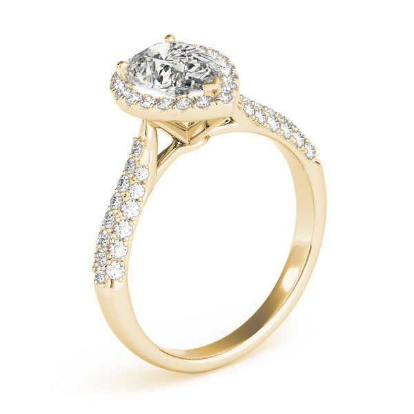 Brilliant Multi-Row Pear Diamond Engagement Ring — 9K/18K Gold & Platinum