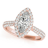 Majestic Multi-Row Marquise Diamond Engagement Ring — 9K/18K Gold & Platinum