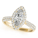 Majestic Multi-Row Marquise Diamond Engagement Ring — 9K/18K Gold & Platinum