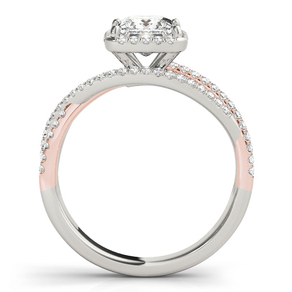 Devoted Sidestone Princess Diamond Engagement Ring — 9K/18K Gold & Platinum