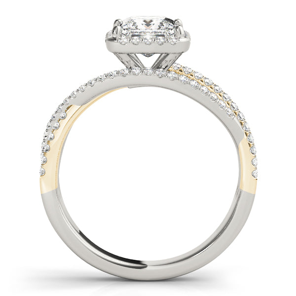 Devoted Sidestone Princess Diamond Engagement Ring — 9K/18K Gold & Platinum