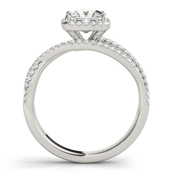 Devoted Sidestone Princess Diamond Engagement Ring — 9K/18K Gold & Platinum