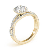 Sculpted Sidestone Oval Diamond Engagement Ring — 9K/18K Gold & Platinum