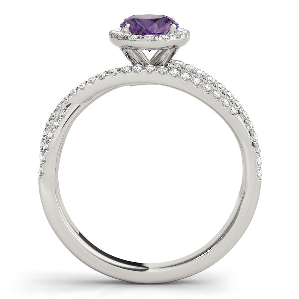 Sculpted Sidestone Oval Diamond Engagement Ring — 9K/18K Gold & Platinum
